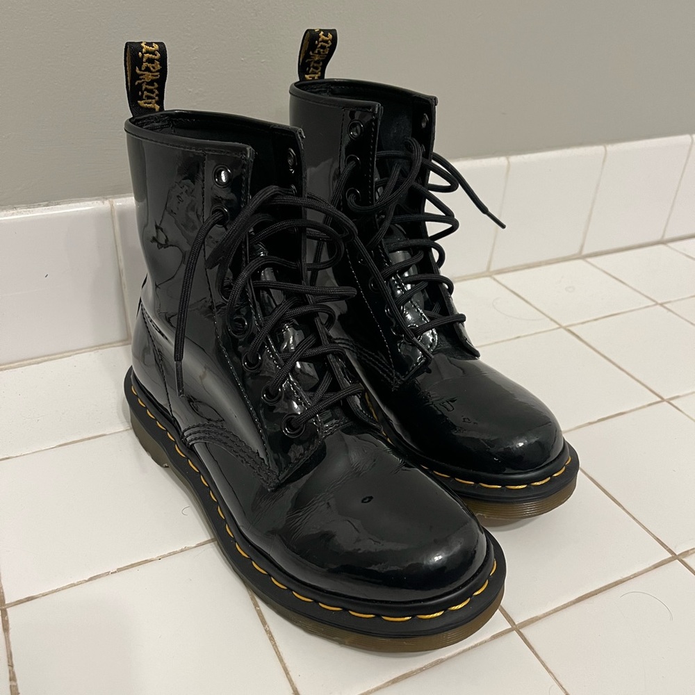 Dr. Martens Patent Leather Lace Up Boots